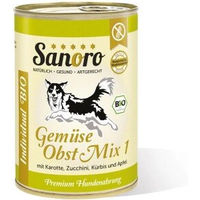 Produktbild von Sanoro BIO Gemüse-Obst-Mix 1 Hund Nassfutter mit Bio-Karotte und Bio-Zucchini 12x400g - 12 x 400 g