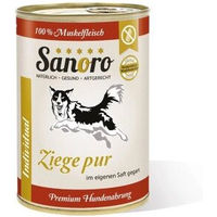 Produktbild von Sanoro Hundefutter Ziege Pur Pures Muskelfleisch Hypoallergen 12 x 400g