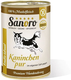 Produktbild von Sanoro Kaninchen Pur Nassfutter Monoprotein Hypoallergen Pastete 800g