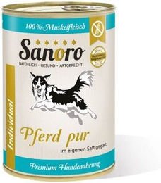 Produktbild von Sanoro Katzen Nassfutter Pferd Hypoallergen Stückchen 12x400g