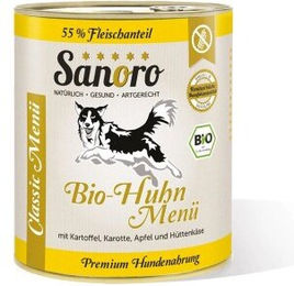 Sanoro Menü Classic Bio-Huhn Stückchen in Sauce für Adult Hunde 6x800g - 6 x 800 g – Bild 1 von 5
