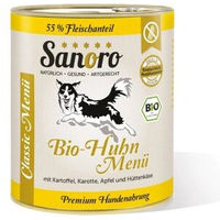 Produktbild von Sanoro Menü Classic Bio-Huhn Stückchen in Sauce für Adult Hunde 6x800g - 6 x 800 g