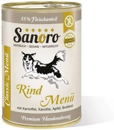 Sanoro Menü Classic Hundefutter Rind mit 55% Fleischanteil und Bio-Gemüse 12 x 400 g - 12 x 400 g – Bild 1 von 4