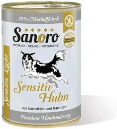 Sanoro Menü Sensitiv Light Hund Nassfutter Huhn mit Kartoffeln und Karotten Monoprotein 12x400g - 12 x 400 g – Bild 1 von 2