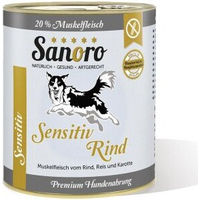 Produktbild von Sanoro Sensitiv Hund Nassfutter Rind mit Reis und Karotte Monoprotein Glutenfrei 6x800g - 6 x 800 g