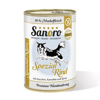 Produktbild von Sanoro Spezial Bio-Rind mit Bio-Gemüse Hundendiätfutter für Nierenprobleme 12 x 400 g