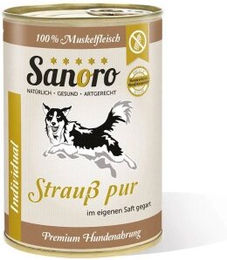 Sanoro Strauß Nassfutter Paté Hypoallergen Monoprotein 12x400g - 12 x 400 g – Bild 1 von 3