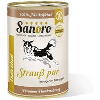 Produktbild von Sanoro Strauß Nassfutter Paté Hypoallergen Monoprotein 12x400g - 12 x 400 g