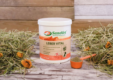 Produktbild von SanoVet Leber Vital Ergänzungsfutter mit Vitaminen als Pulver