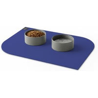 Produktbild von SanoZoo Napfunterlage Blatt Blau 60 x 90 cm Öko-Tex Zertifiziert rutschfest und waschbar für Hund und Katze