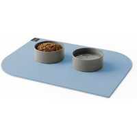 Produktbild von SanoZoo Napfunterlage Blatt Hellblau Öko-Tex Zertifiziert Rutschfest und Waschbar für Hund und Katze 40 x 60 cm