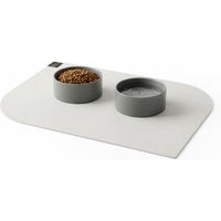 Produktbild von SANOZOO Napfunterlage Blatt Hellgrau 60 x 90 cm Öko-Tex Zertifiziert Rutschfest und Waschbar für Hund und Katze