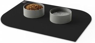 SANOZOO Napfunterlage Blatt Schwarz 40 x 60 cm Öko-Tex Zertifiziert rutschfest und waschbar für Hund und Katze – Bild 1 von 8