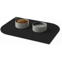 Produktbild von SANOZOO Napfunterlage Blatt Schwarz 40 x 60 cm Öko-Tex Zertifiziert rutschfest und waschbar für Hund und Katze
