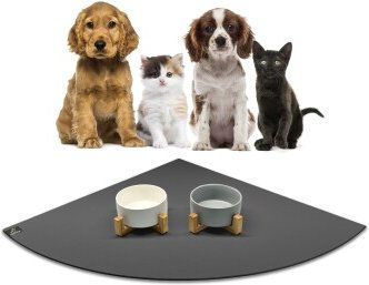 SANOZOO Napfunterlage Eckrund Grau 60 cm x 60 cm Öko-Tex für Katzen – Bild 1 von 3