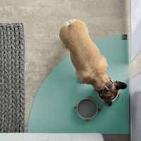 Produktbild von SANOZOO Napfunterlage Eckrund Petrol 60 cm x 60 cm Öko-Tex Made in Germany für Katzen