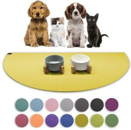 SANOZOO Napfunterlage Halbrund für Katzen Öko-Tex Gelb-Grün 30 cm und 60 cm – Bild 1 von 2