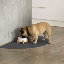 SANOZOO Napfunterlage Halbrund Grau Öko-Tex Made in Germany 80 cm x 1,6 m – Bild 1 von 2