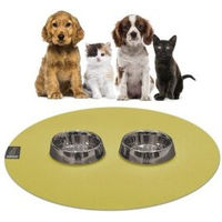 Produktbild von SanoZoo Rund Napfunterlage für Hunde und Katzen Öko-Tex Gelbgrün 80 cm
