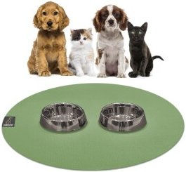 SANOZOO Runde Napfunterlage aus Öko-Tex Material 80 cm blassgrün – Bild 1 von 4