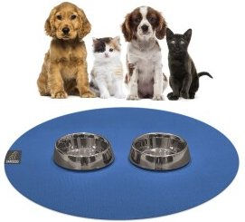 SANOZOO Runde Napfunterlage Blau 60 cm mit Öko-Tex Zertifikat – Bild 1 von 3