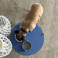 Produktbild von SANOZOO Runde Napfunterlage für Katzen Blau 80 cm Öko-Tex Made in Germany