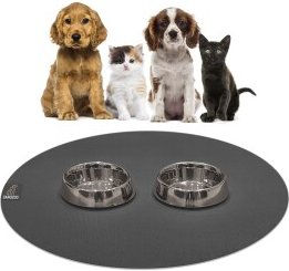 SANOZOO Runde Napfunterlage für Katzen Grau 60 cm Öko-Tex Made in Germany – Bild 1 von 3