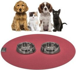 SANOZOO Runde Napfunterlage für Katzen in Rot 60 cm mit Öko-Tex Zertifizierung – Bild 1 von 3