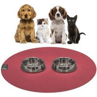 Produktbild von SANOZOO Runde Napfunterlage für Katzen in Rot 60 cm mit Öko-Tex Zertifizierung