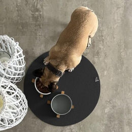 SANOZOO Runde Napfunterlage für Katzen Schwarz 80 cm Öko-Tex Made in Germany – Bild 1 von 2