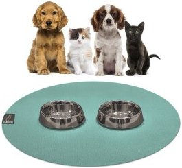 SANOZOO Runde Napfunterlage Öko-Tex Made in Germany Petrol 60 cm – Bild 1 von 2