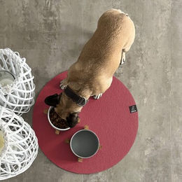 SANOZOO Runde Napfunterlage Öko-Tex Rot 1,2 m x 1,2 m – Bild 1 von 3