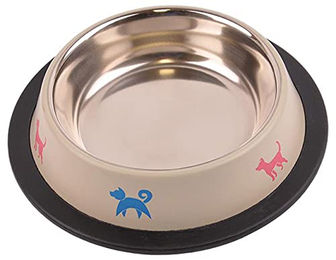 sarcia.eu Hundenapf aus Metall mit Gummi in Silber und Beige 0,47l - 0,47 l – Bild 1 von 1
