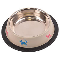 Produktbild von sarcia.eu Hundenapf aus Metall mit Gummi in Silber und Beige 0,47l - 0,47 l