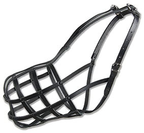 Produktbild von sarcia.eu Schwarzer Maulkorb aus Leder für Doggen 37 Zoll