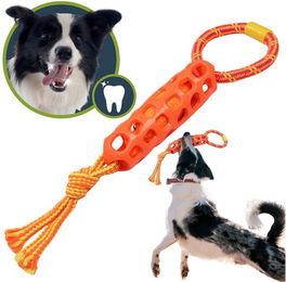Sarcia.eu Zerrspielzeug für Hunde aus Baumwolle mit Gummimesh in Orange 40 cm – Bild 1 von 3