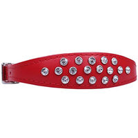 Produktbild von Sarcia Hundehalsband aus Kunstleder mit Kristallen in Rot 25 cm
