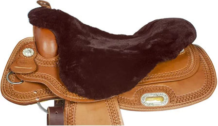 Produktbild von Sattelbezug für Pferde aus Schafsleder von Umbria Equitazione in Braun
