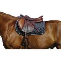 Produktbild von Satteldecke für Pferde aus Samt von Riding World in Schwarz und Gold