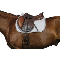 Produktbild von Satteldecke für Pferde aus Velours von Riding World in Weiß und Gold