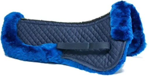 Produktbild von Sattelpad aus echtem Schafsleder HFI Blau Größe M