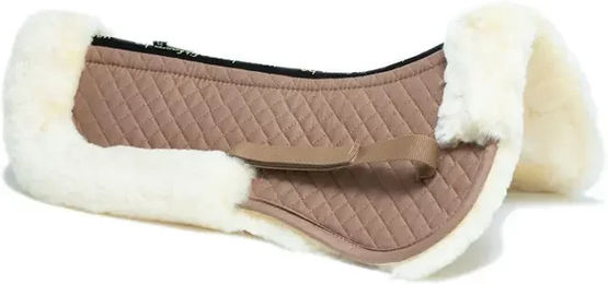 Produktbild von Sattelpad aus echtem Schafsleder HFI in Braun oder Beige Größe M