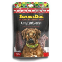 Produktbild von SavannaDog Kausnack Streifenfleisch vom Strauß Monoprotein für Hunde 100g