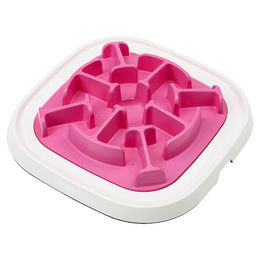 Produktbild von Savic Anti-Schling-Napf Slow-Feeder Intelligenzspielzeug für Katzen in Rosa-Weiß aus Kunststoff