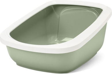 Savic Aseo Jumbo Katzenklo Offene Schalentoilette aus Kunststoff Grün Weiß – Bild 1 von 1