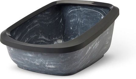 Savic Aseo Jumbo Marble Katzentoilette aus Kunststoff Grau Weiß Schwarz – Bild 1 von 6