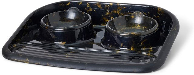 Savic Butler Fressnapf für kleine Hunde in Schwarz und Gold aus Kunststoff - 2 x 300 ml – Bild 1 von 7