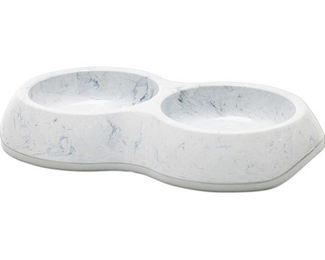 Savic Delice Double Marble Doppel-Futternapf und Wassernapf rutschfest weiß 2x 0,2l – Bild 1 von 2