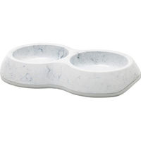 Produktbild von Savic Delice Double Marble Doppel-Futternapf und Wassernapf rutschfest weiß 2x 0,2l