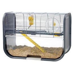 Savic Geneva Hamsterkäfig für Hamster und Rennmäuse Grau Transparent Kunststoff Größe L – Bild 1 von 3